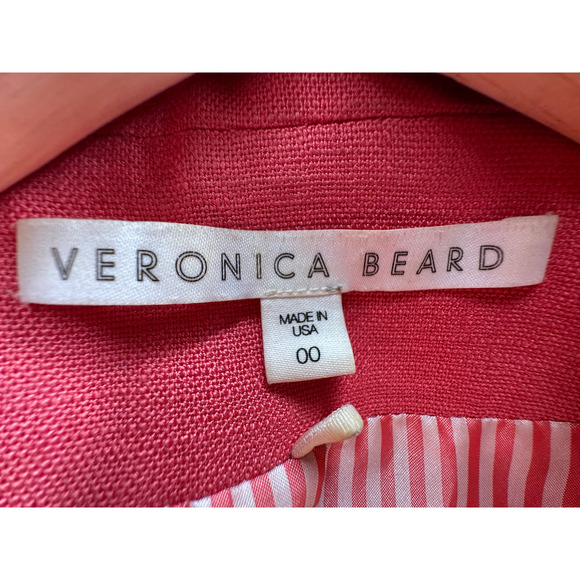 Veronica Beard 00 Danielle DICKEY Jacket Melon Fitted Peplum Blazer Pink XS - Picture 9 of 11